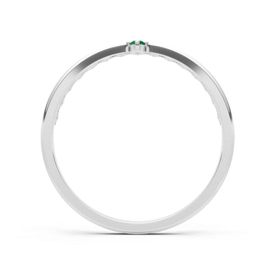 Dainty Tiara Peak Pavé Round Gemstone  Half Band