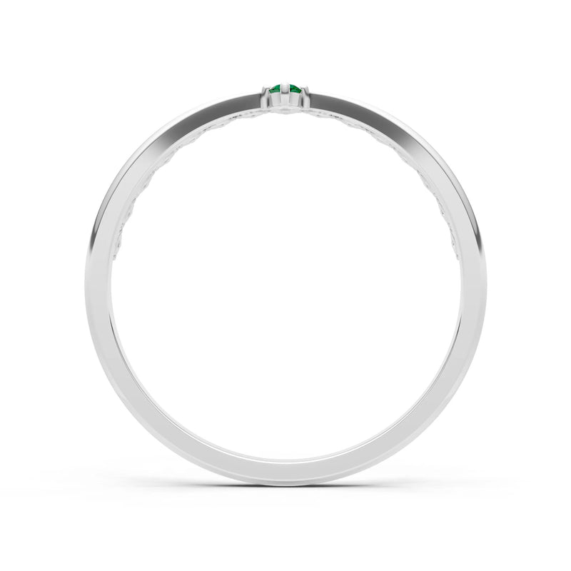 Dainty Tiara Peak Pavé Round Gemstone  Half Band