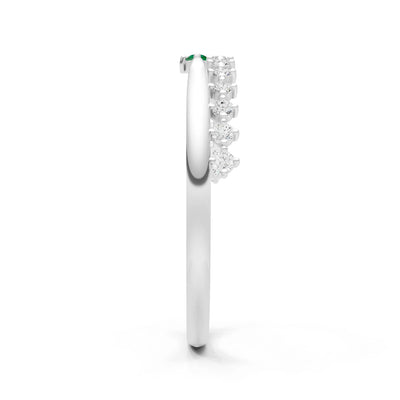 Dainty Tiara Peak Pavé Round Gemstone  Half Band