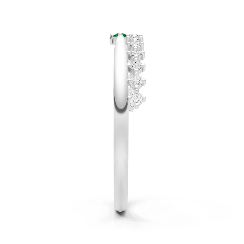Dainty Tiara Peak Pavé Round Gemstone  Half Band