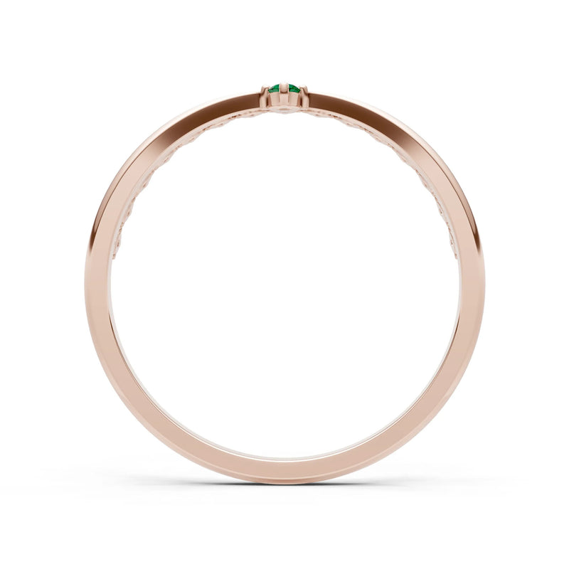 Dainty Tiara Peak Pavé Round Gemstone  Half Band