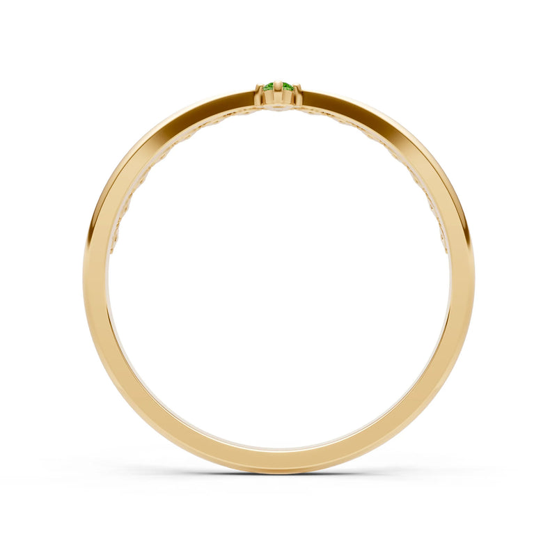 Dainty Tiara Peak Pavé Round Gemstone  Half Band