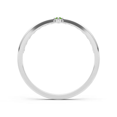 Dainty Tiara Peak Pavé Round Gemstone  Half Band