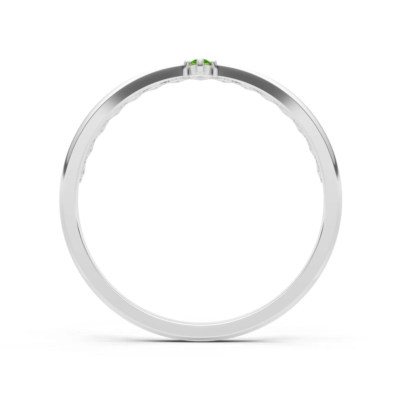 Dainty Tiara Peak Pavé Round Gemstone  Half Band