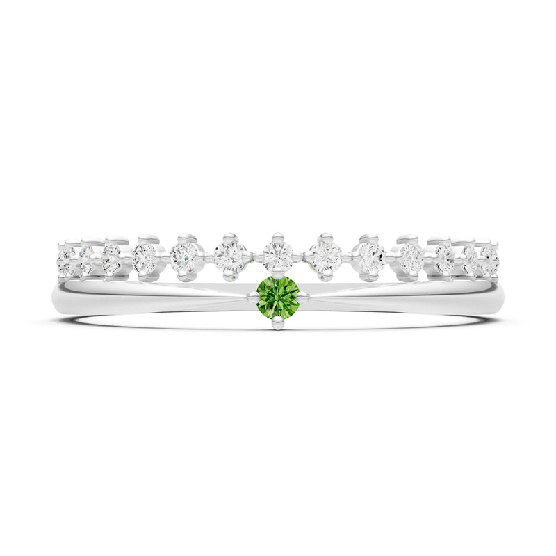 Dainty Tiara Peak Pavé Round Gemstone  Half Band