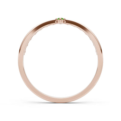 Dainty Tiara Peak Pavé Round Gemstone  Half Band