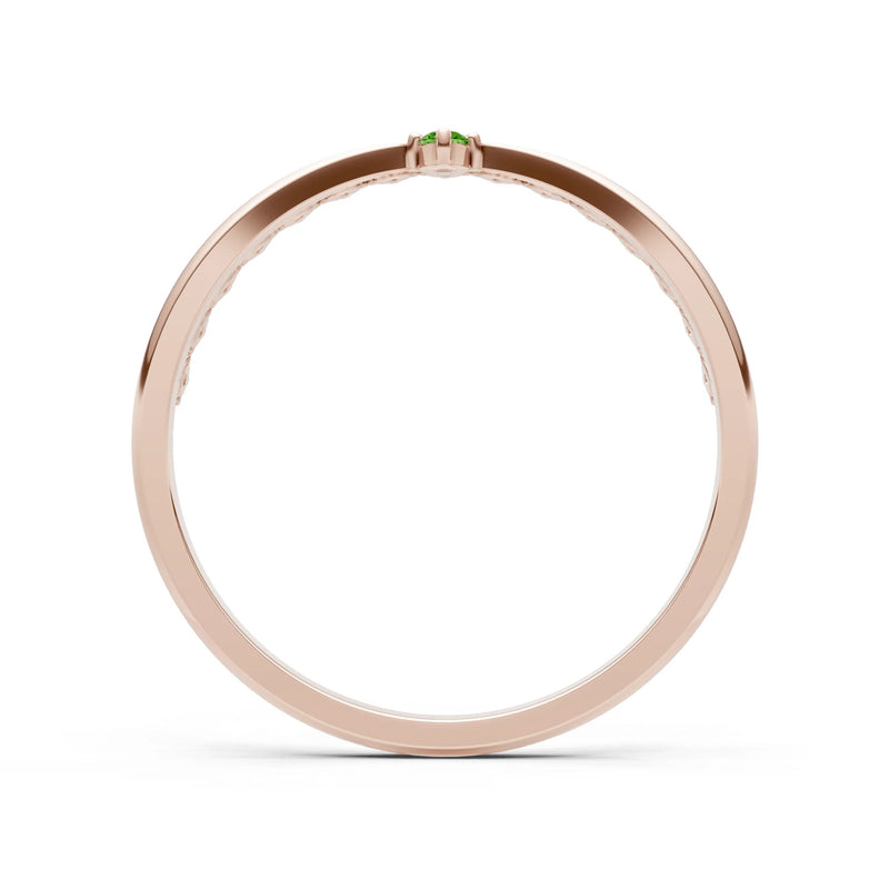 Dainty Tiara Peak Pavé Round Gemstone  Half Band