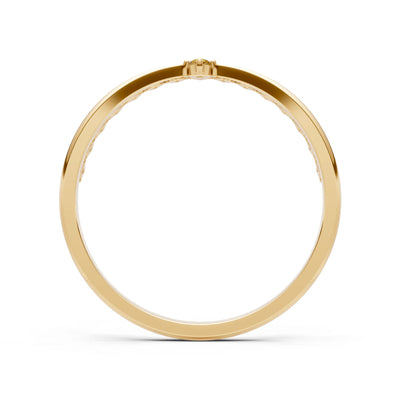 Dainty Tiara Peak Pavé Round Gemstone  Half Band
