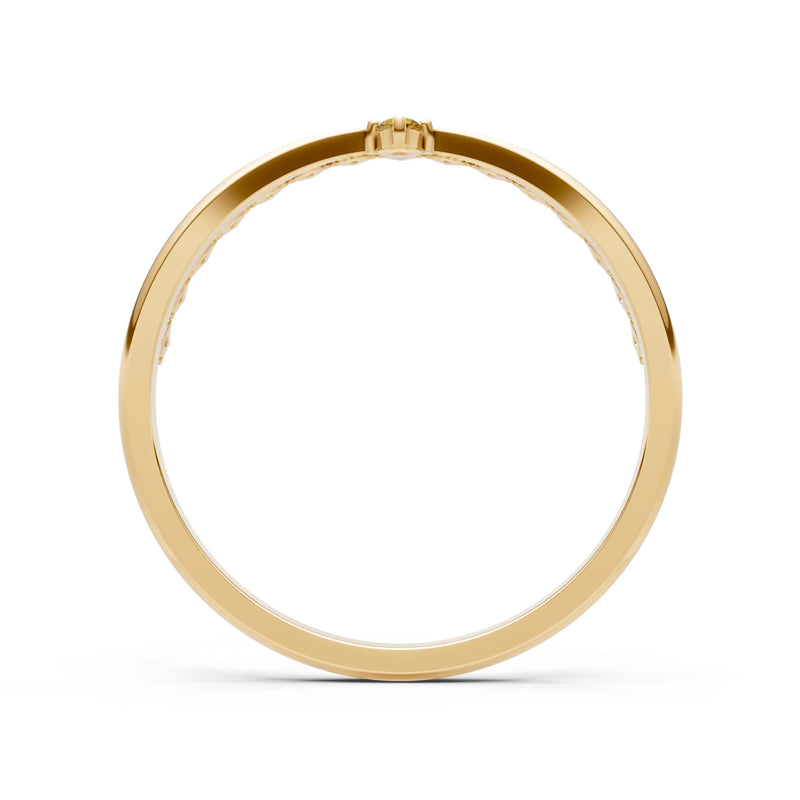Dainty Tiara Peak Pavé Round Gemstone  Half Band