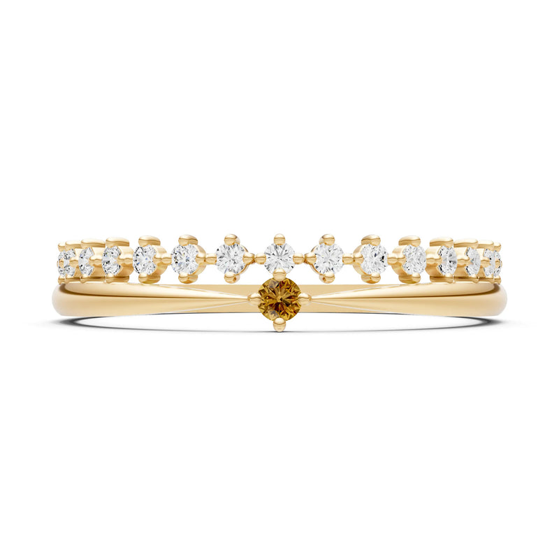 Dainty Tiara Peak Pavé Round Gemstone  Half Band