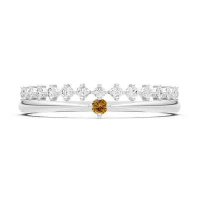 Dainty Tiara Peak Pavé Round Gemstone  Half Band