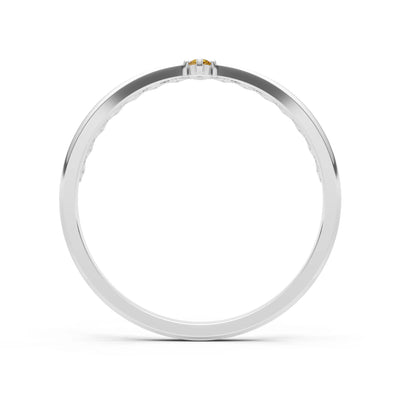 Citrine Dainty Tiara Peak Pavé Round Cut Half Band