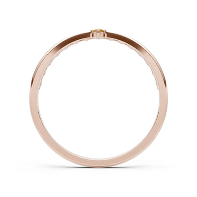 Dainty Tiara Peak Pavé Round Gemstone  Half Band
