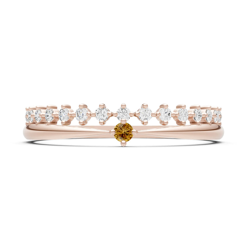 Dainty Tiara Peak Pavé Round Gemstone  Half Band