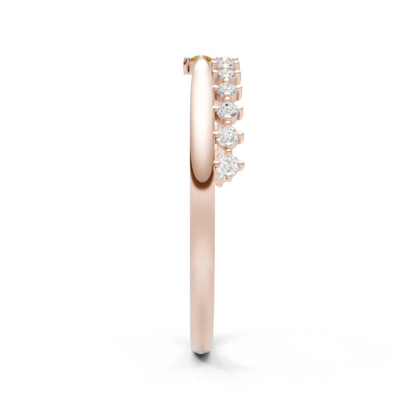 Dainty Tiara Peak Pavé Round Gemstone  Half Band