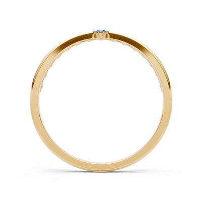 Dainty Tiara Peak Pavé Round Gemstone  Half Band
