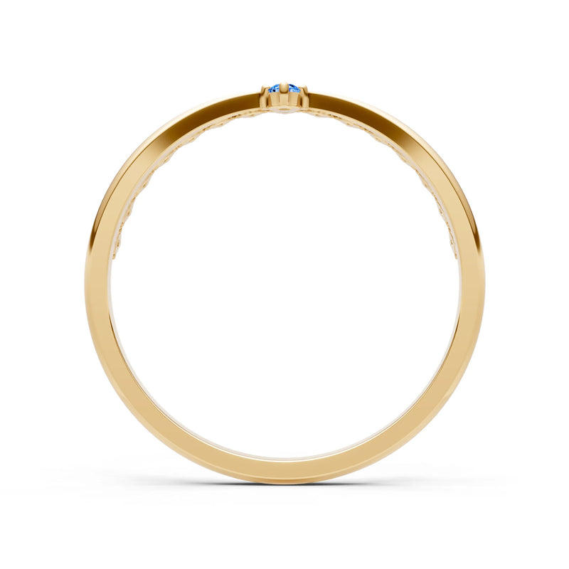 Dainty Tiara Peak Pavé Round Gemstone  Half Band