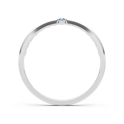 Dainty Tiara Peak Pavé Round Gemstone  Half Band