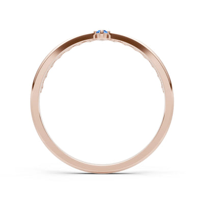 Dainty Tiara Peak Pavé Round Gemstone  Half Band