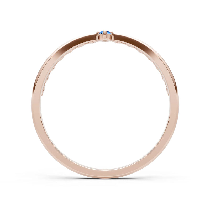 Dainty Tiara Peak Pavé Round Gemstone  Half Band