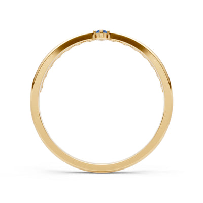 Dainty Tiara Peak Pavé Round Gemstone  Half Band