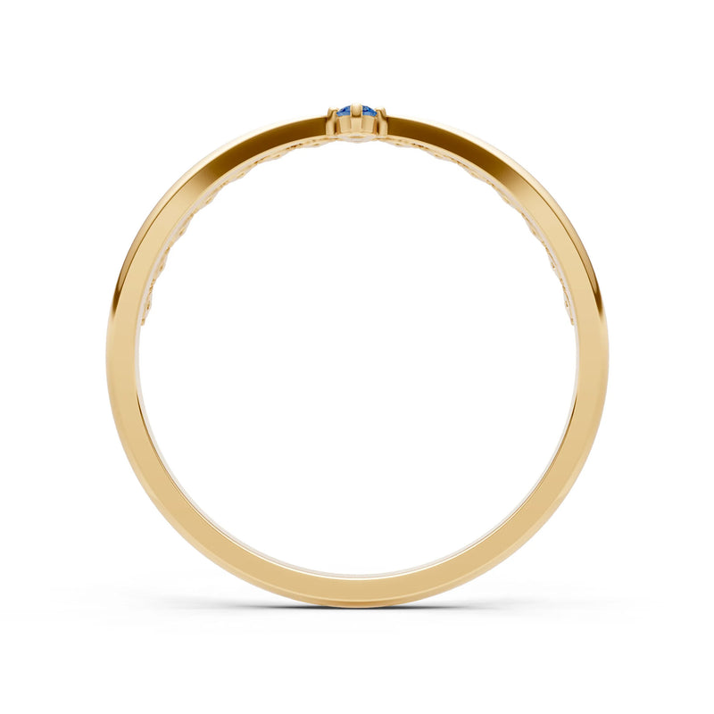 Dainty Tiara Peak Pavé Round Gemstone  Half Band