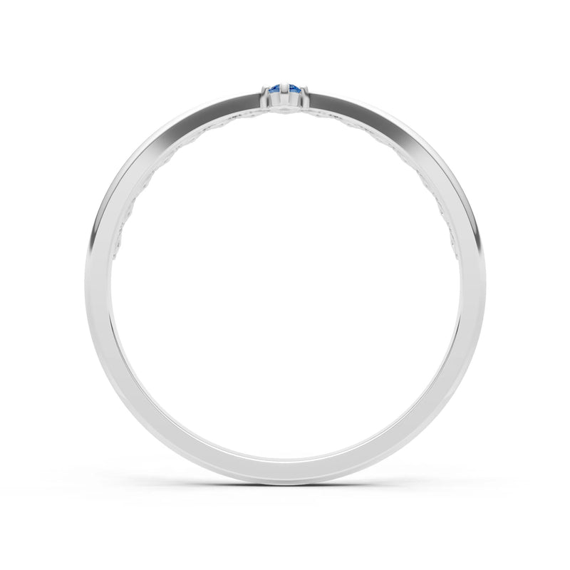Dainty Tiara Peak Pavé Round Gemstone  Half Band