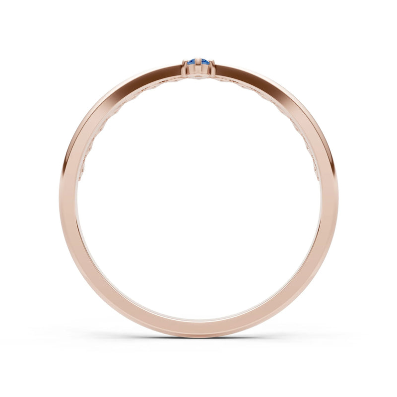 Dainty Tiara Peak Pavé Round Gemstone  Half Band