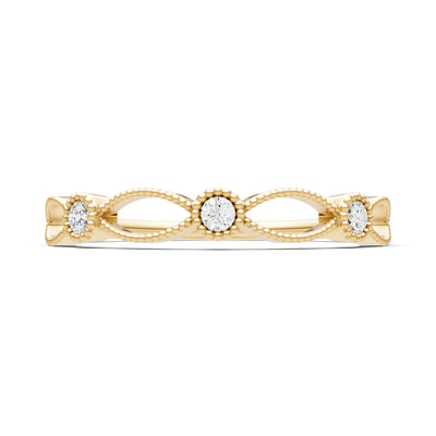 Dainty Leaf Trio Round Gemstone Station Band