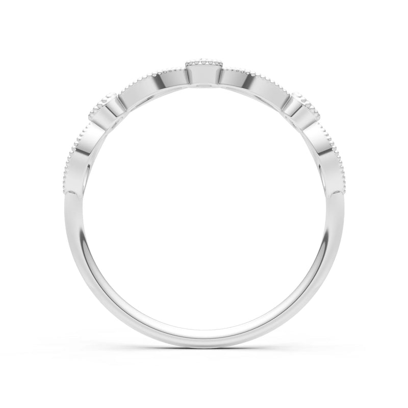 Dainty Leaf Trio Round Gemstone Station Band