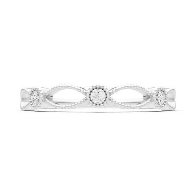Dainty Leaf Trio Round Gemstone Station Band