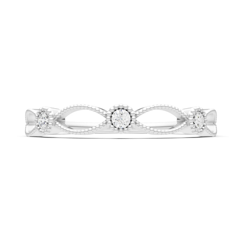 Dainty Leaf Trio Round Gemstone Station Band
