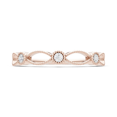 Dainty Leaf Trio Round Gemstone Station Band