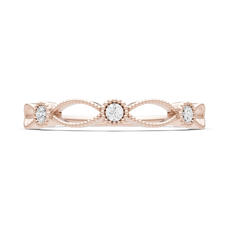 Dainty Leaf Trio Round Gemstone Station Band
