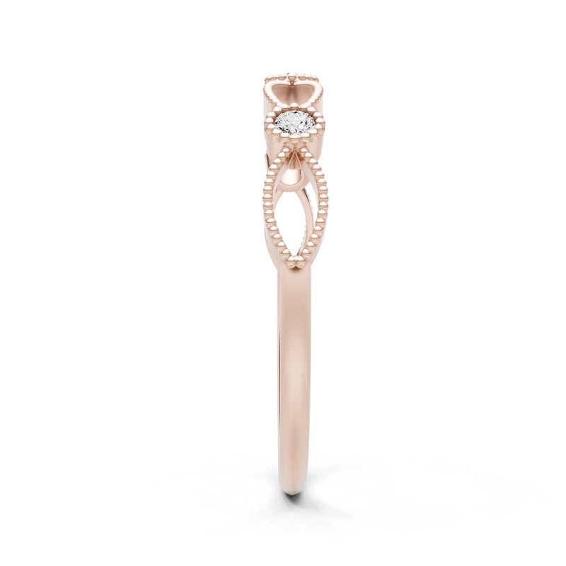 Dainty Leaf Trio Round Gemstone Station Band