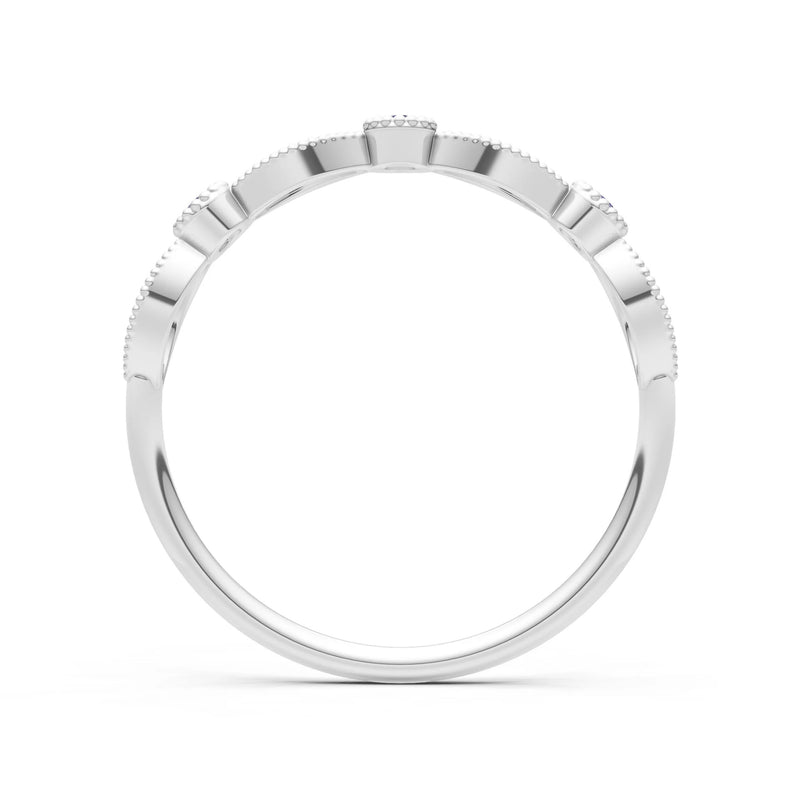Dainty Leaf Trio Round Gemstone Station Band