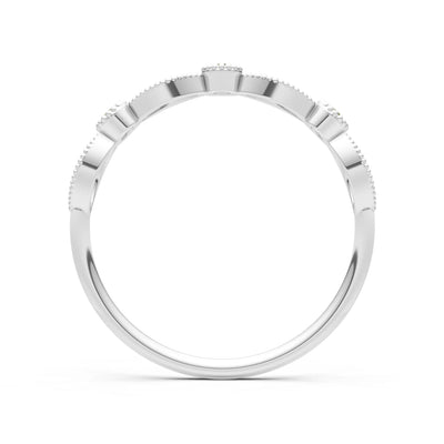 Dainty Leaf Trio Round Gemstone Station Band