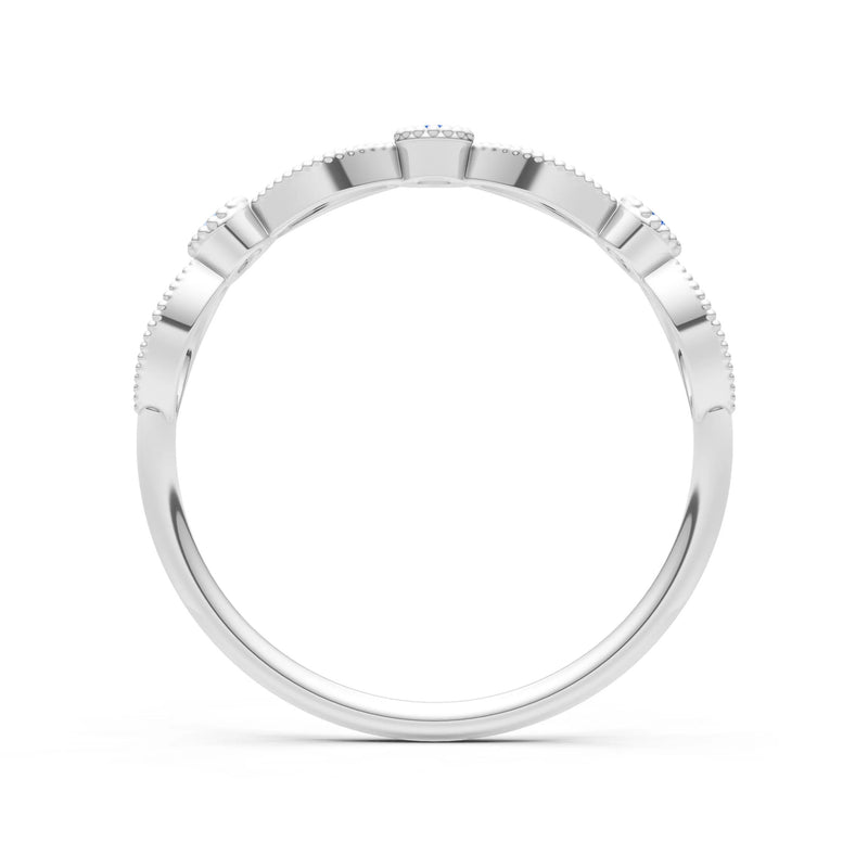 Dainty Leaf Trio Round Gemstone Station Band