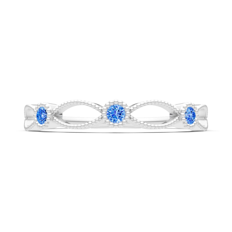 Dainty Leaf Trio Round Gemstone Station Band