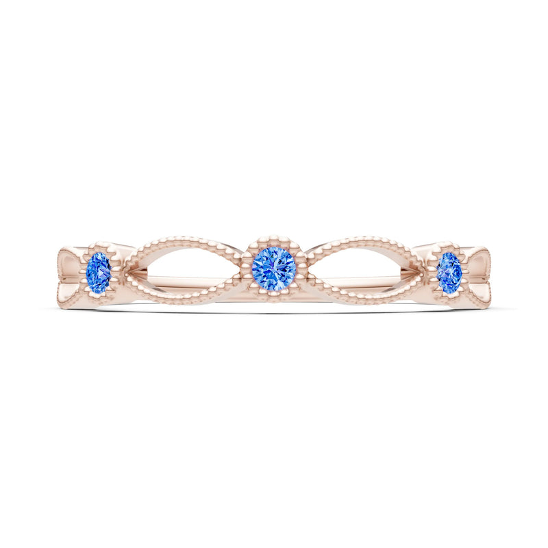 Dainty Leaf Trio Round Gemstone Station Band