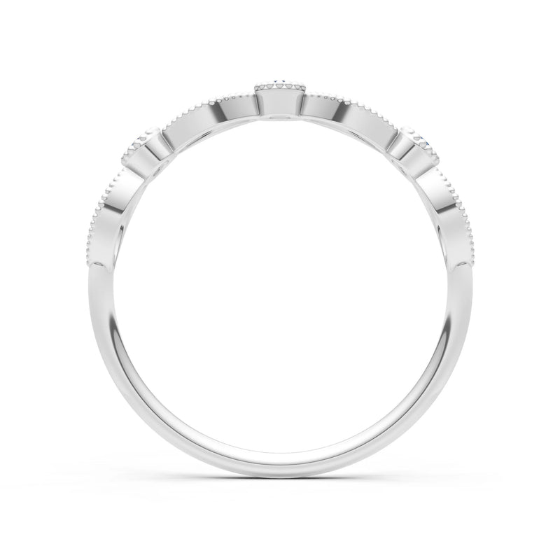 Dainty Leaf Trio Round Gemstone Station Band