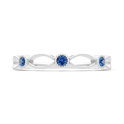 Dainty Leaf Trio Round Gemstone Station Band