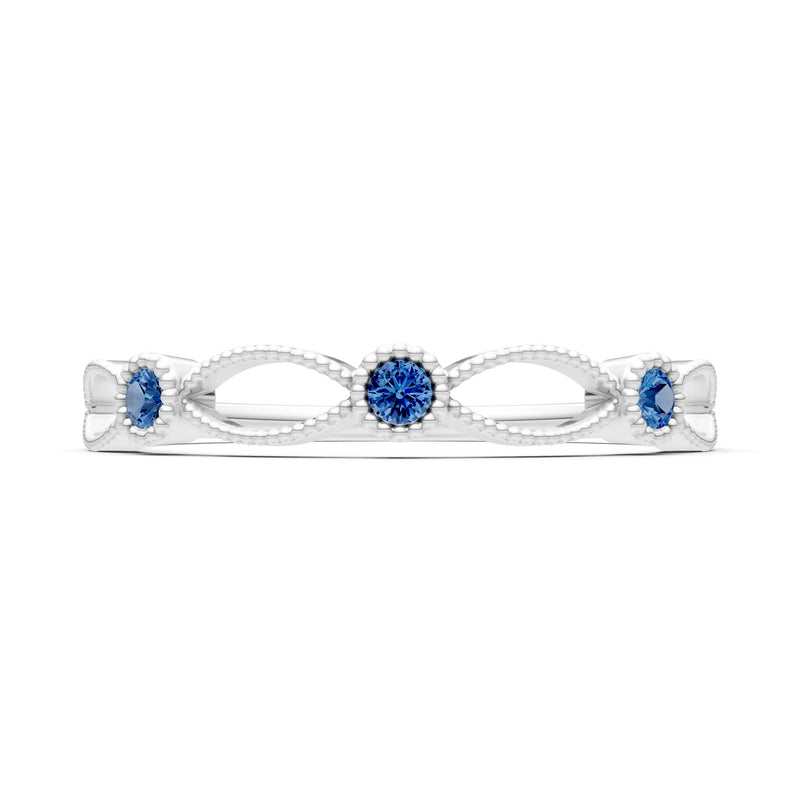 Dainty Leaf Trio Round Gemstone Station Band