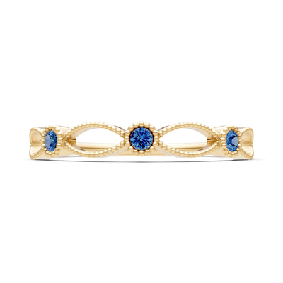 Dainty Leaf Trio Round Gemstone Station Band