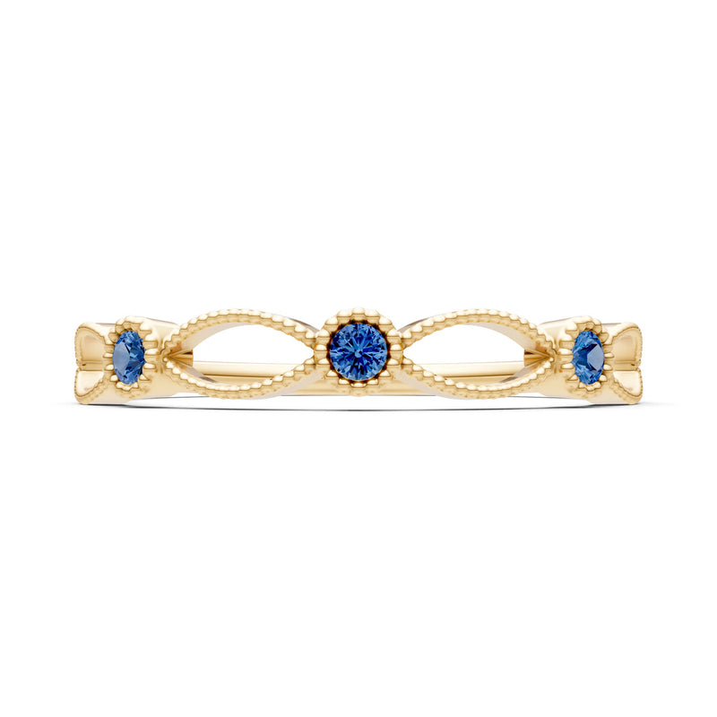 Dainty Leaf Trio Round Gemstone Station Band