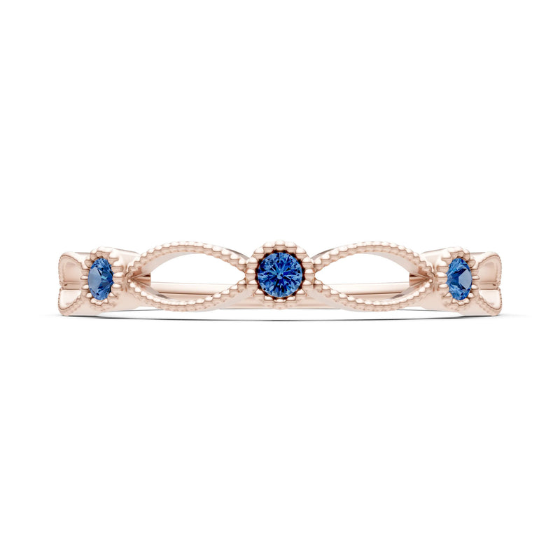 Dainty Leaf Trio Round Gemstone Station Band