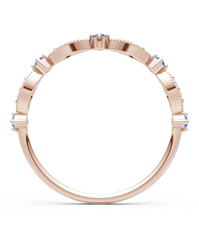 Dainty Milgrain Multi Round Stone Stack Ring