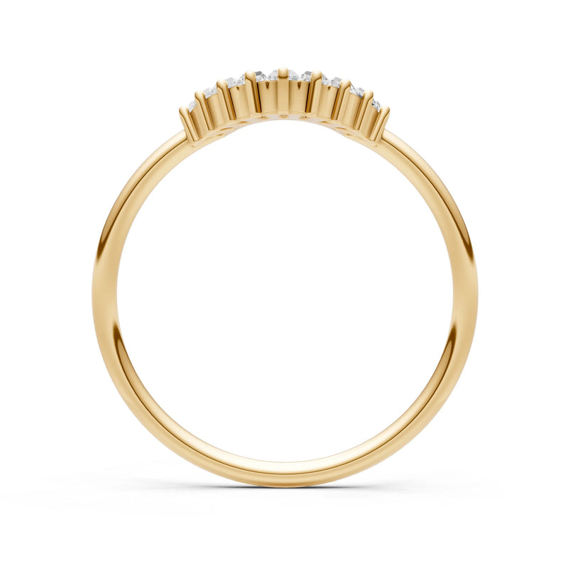 Curved Prong Bar Tapered Baguette Half Band