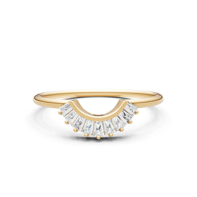 Curved Prong Bar Tapered Baguette Half Band