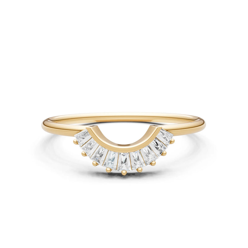 Curved Prong Bar Tapered Baguette Half Band